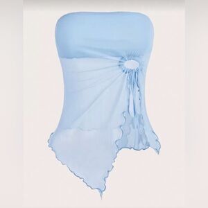 SHEIN Light Blue Strapless Tube Top